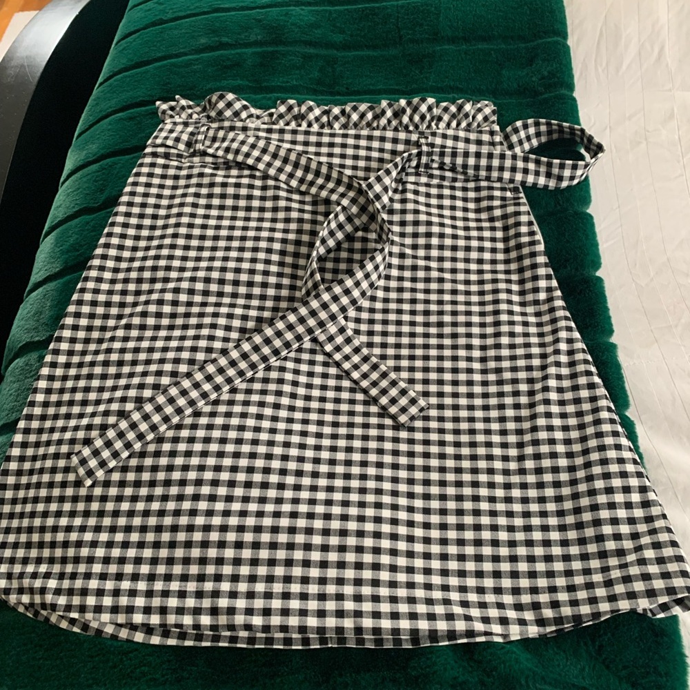 Black and White Gingham Skirt